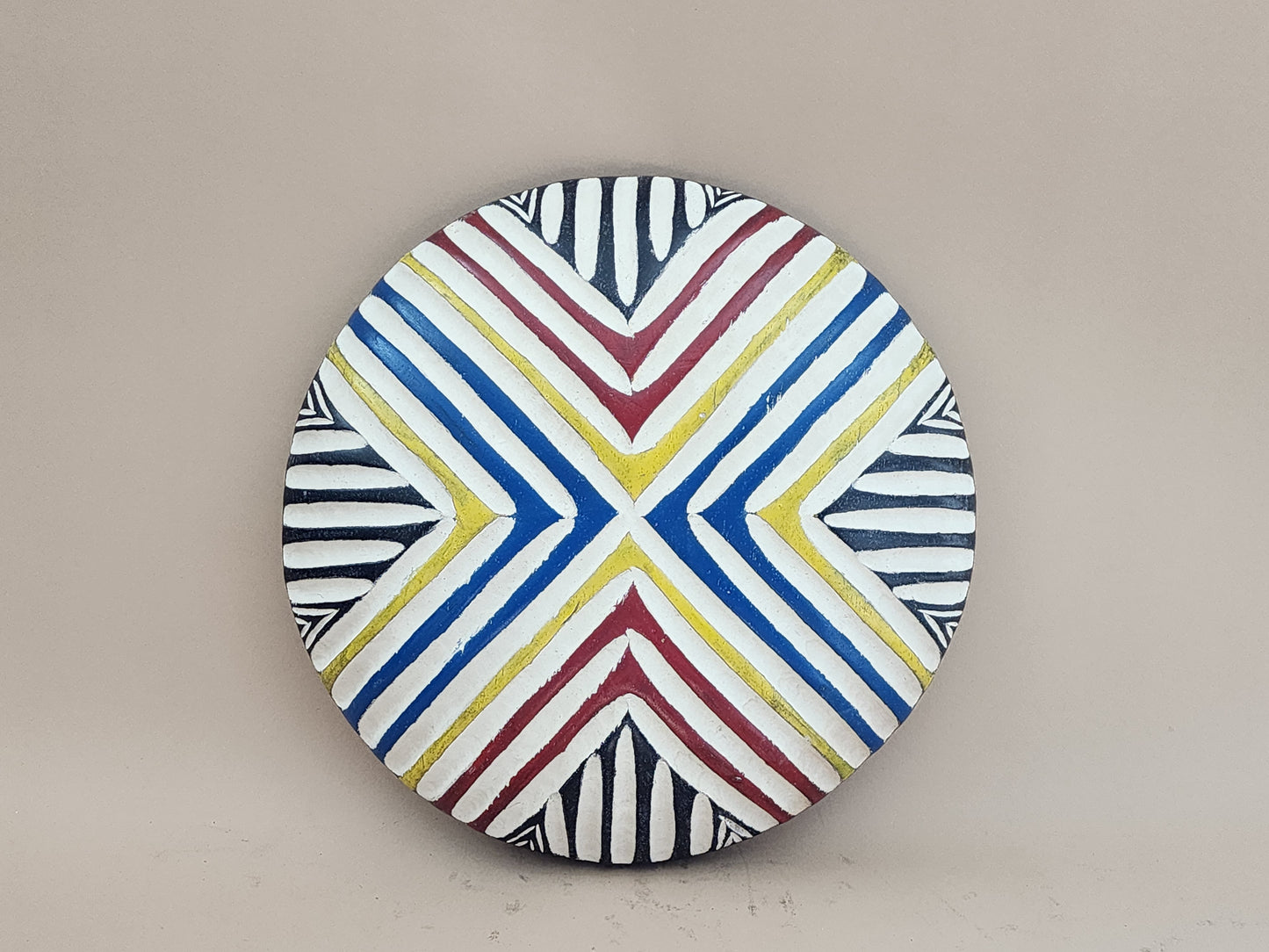 African Carved wood Shield 14"/34cm