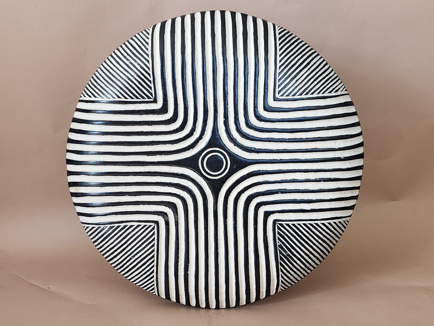 African Carved Wood Shield 25"/64cm
