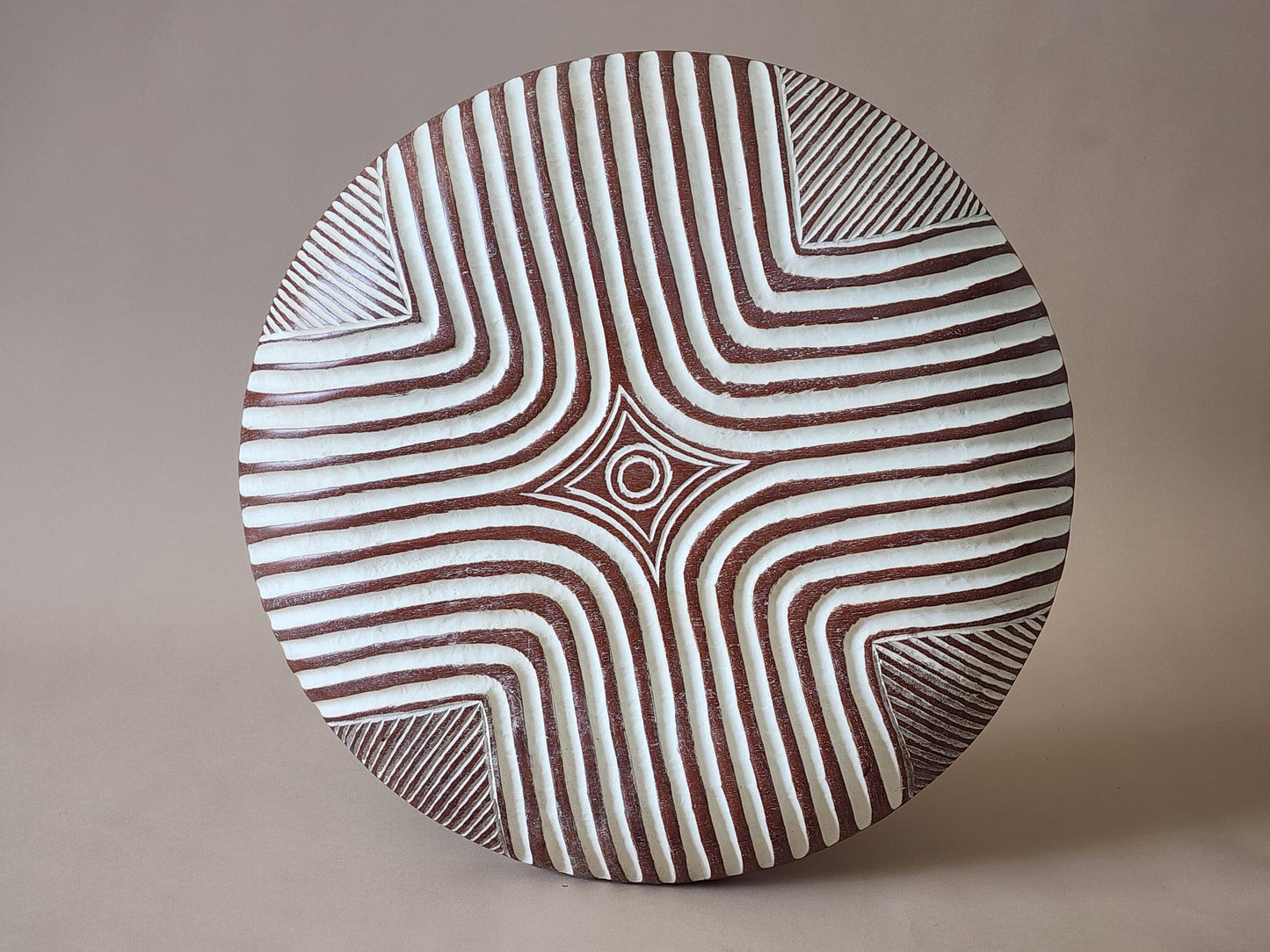 African Carved Wood Shield/Natural Wood Shield 21"/54cm
