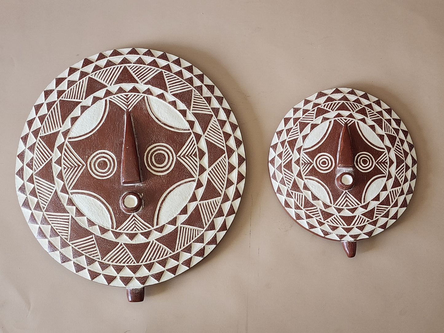 African boho sun mask/ African wood Mask