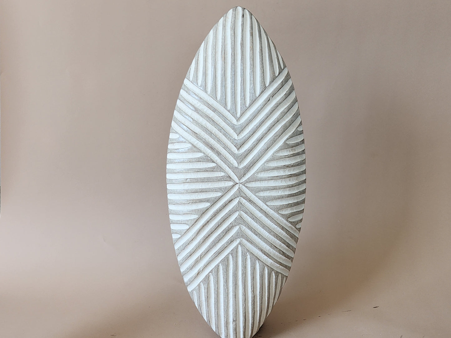 Natural Carved Wood Shield 27 inches