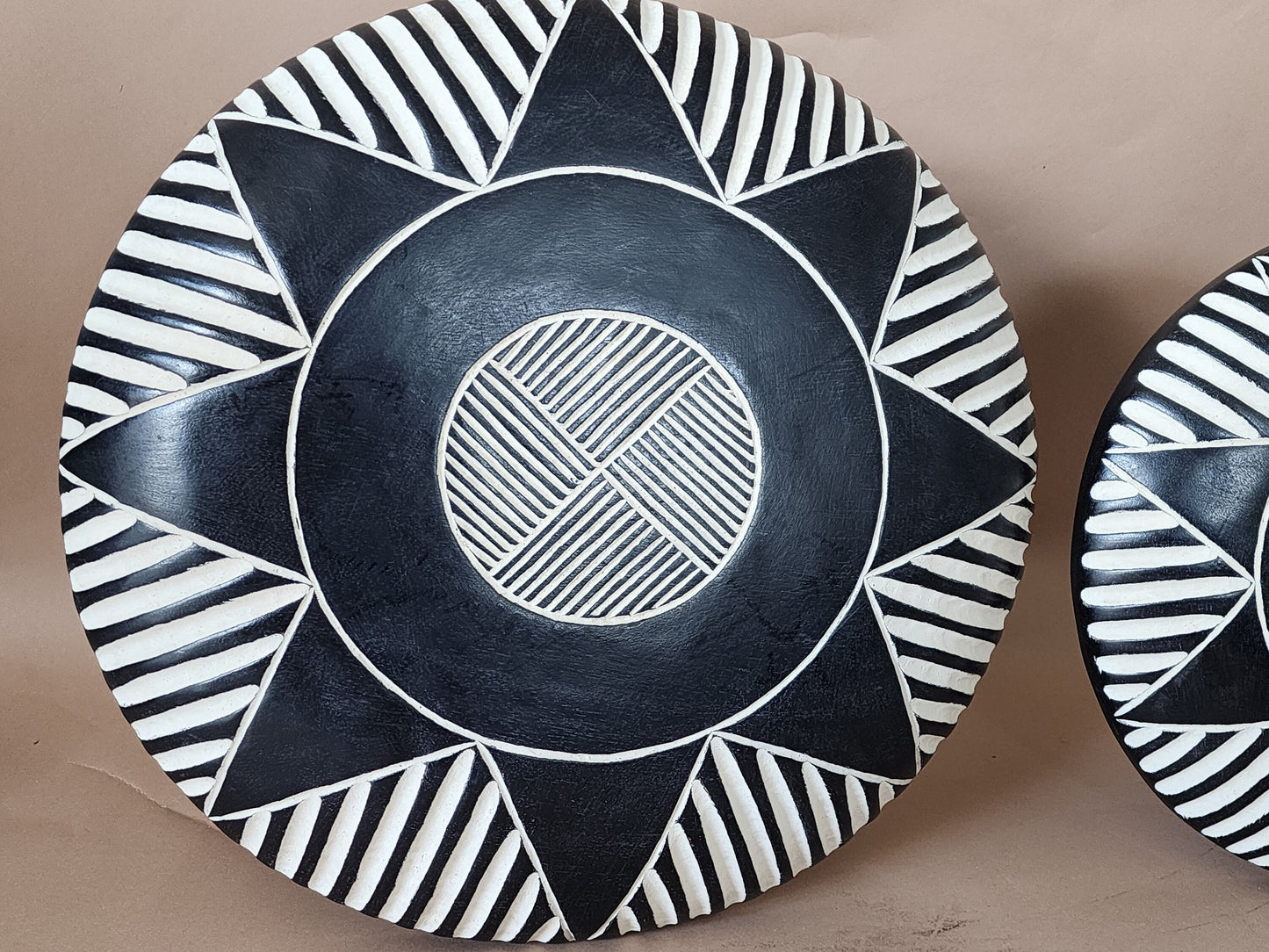 African Carved Wood Shield