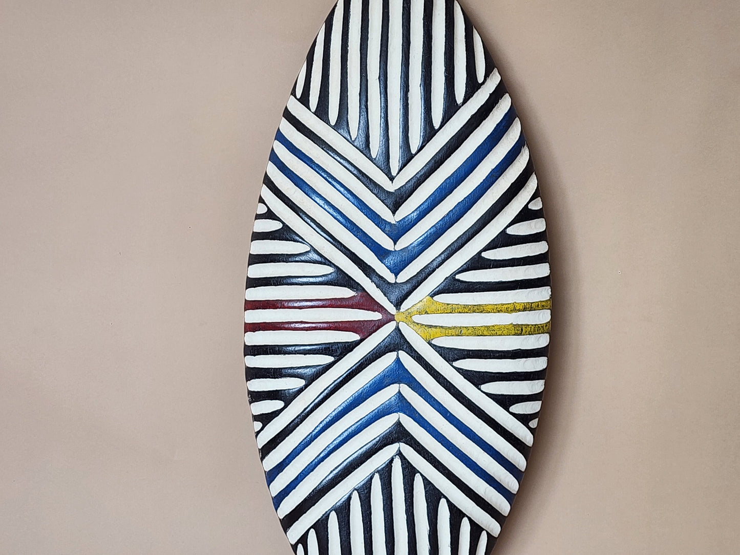African Carved Wood Shield 27 inches/ 70cm