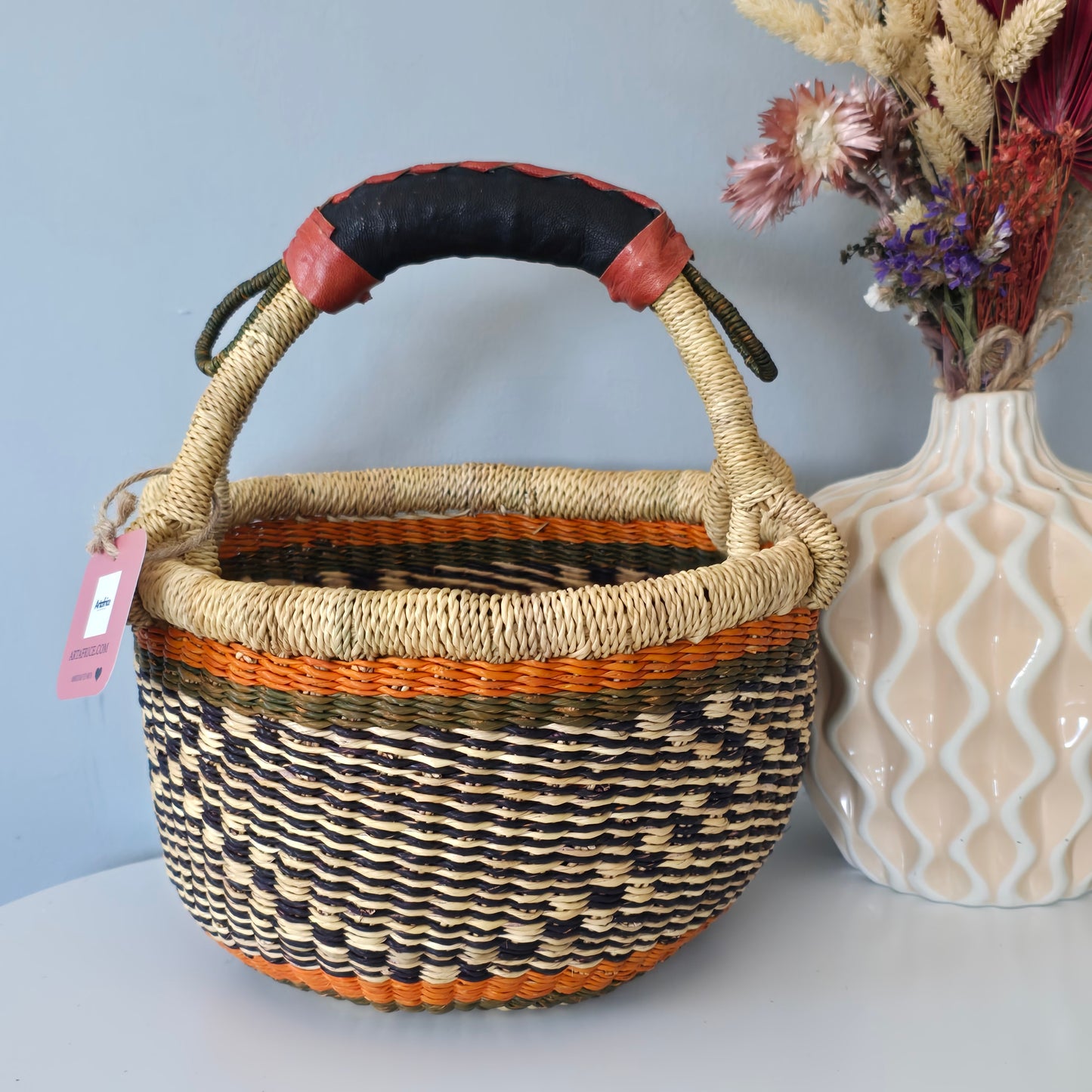 Small Bolga round basket