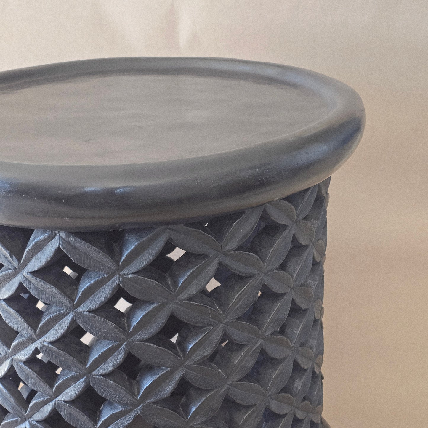 Hand crafted from a tree trunk and hand carved/bamileke stools/ 24 inches