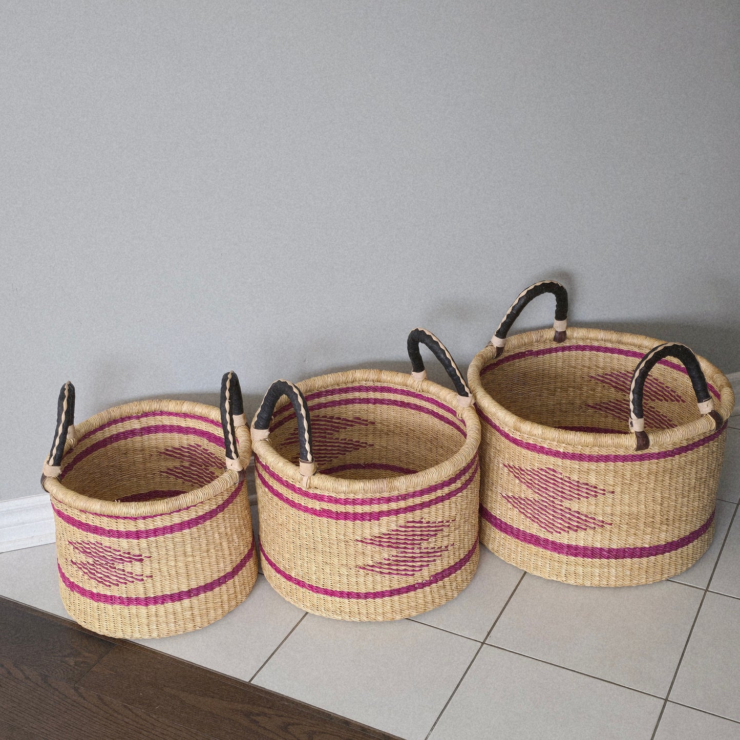 Handmade floor storage basket
