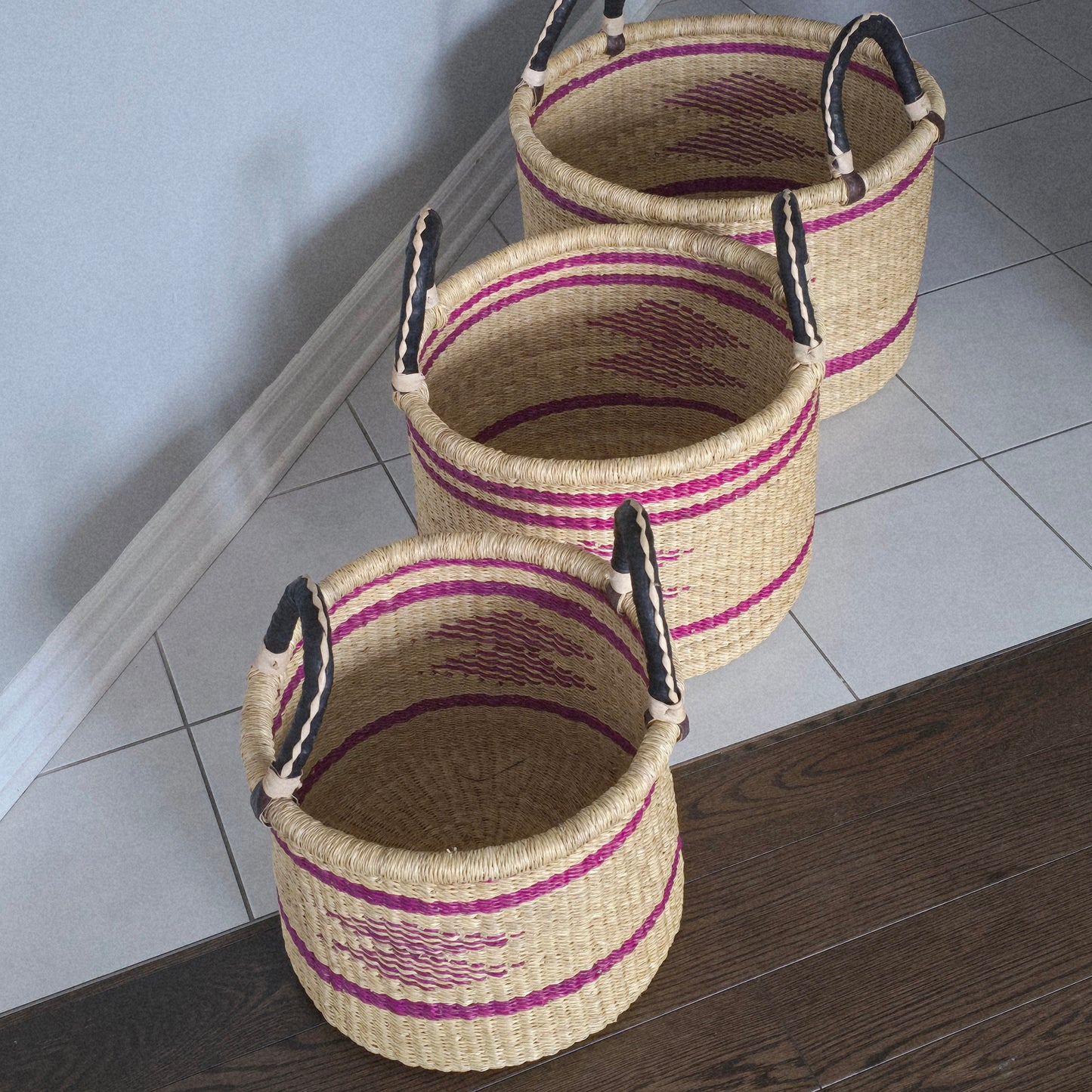 Handmade floor storage basket