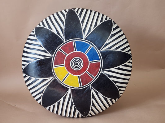 African Carved Wood Shield 21"/ 51cm