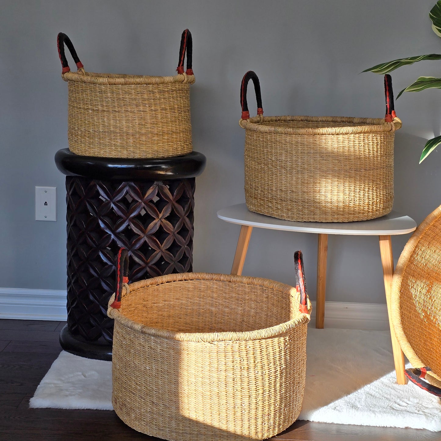 Handmade floor storage basket