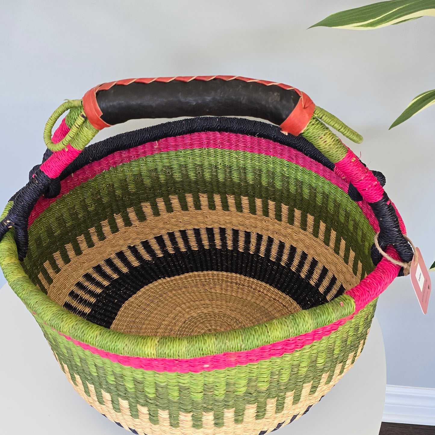 Piny: Large round Bolga Market basket