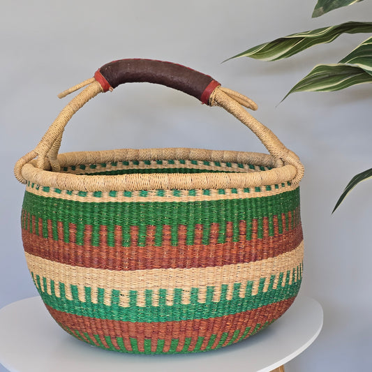 Ciby: Large round Bolga Market basket