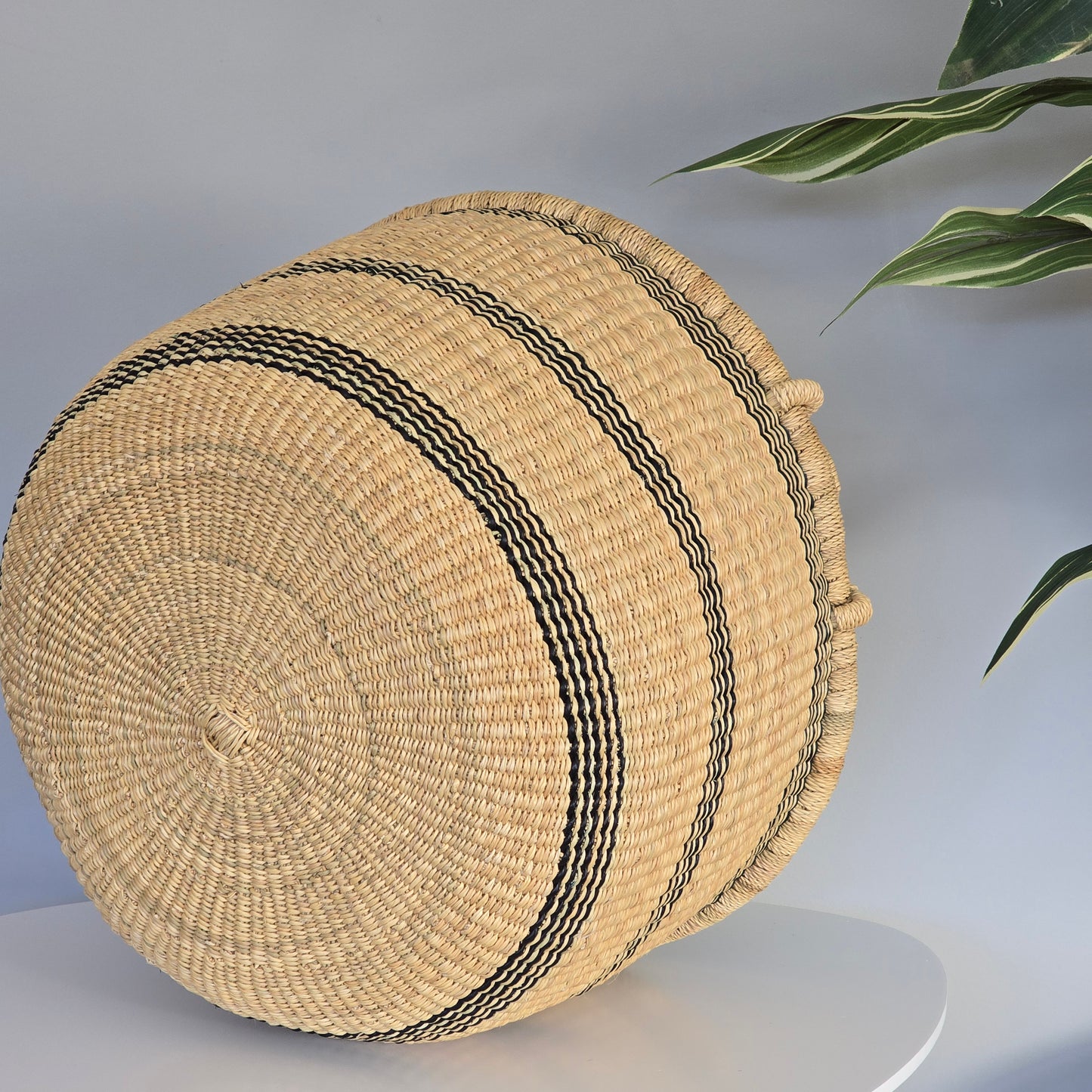 KOBI: Large round Bolga Market basket