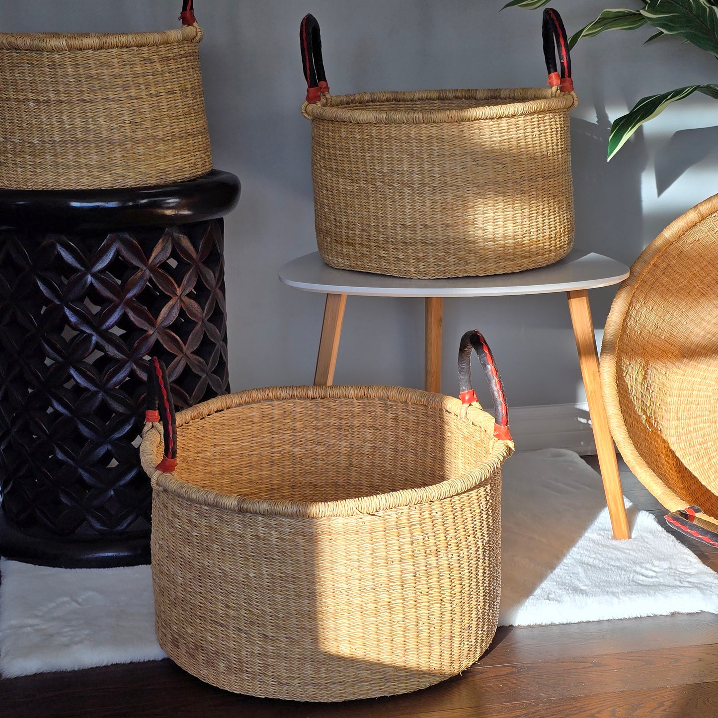 Handmade floor storage basket