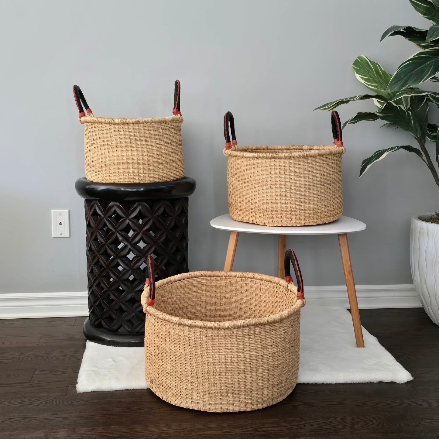 Handmade floor storage basket