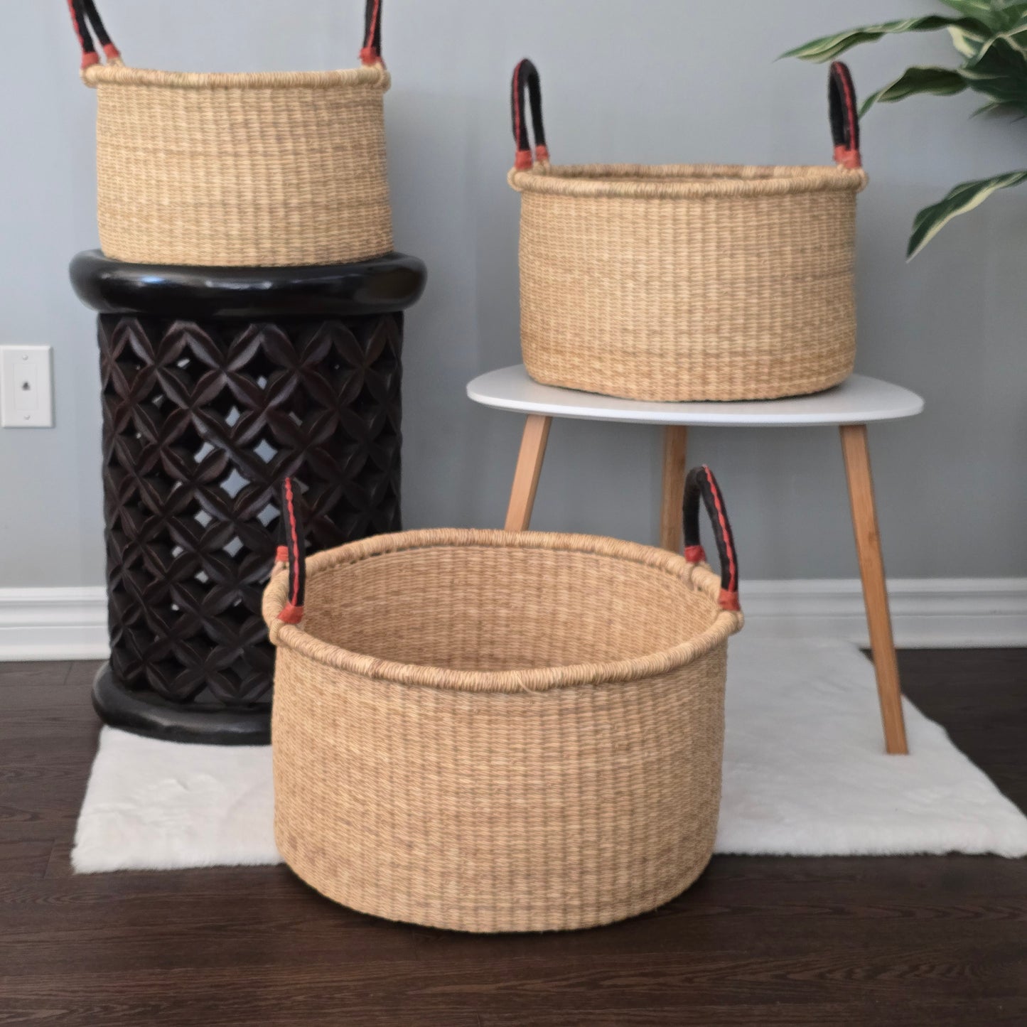 Handmade floor storage basket