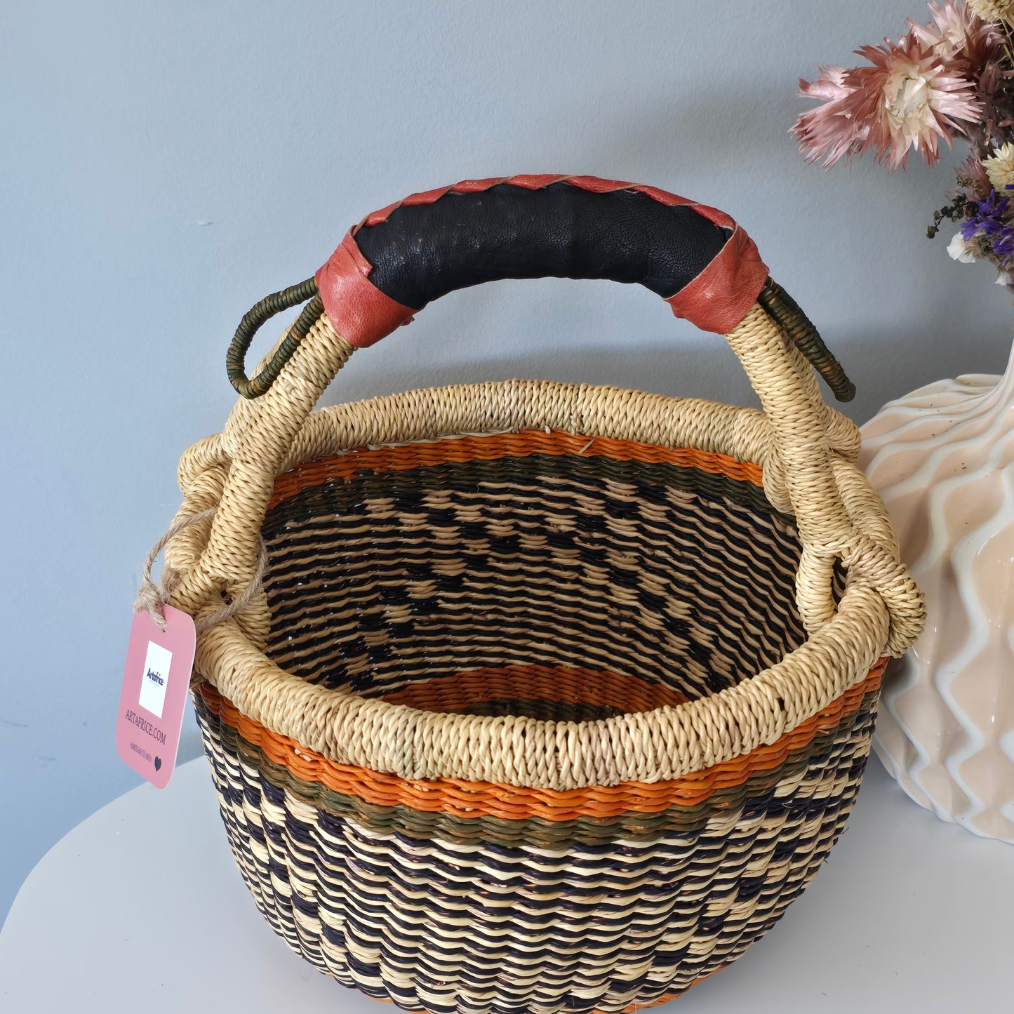Small Bolga round basket