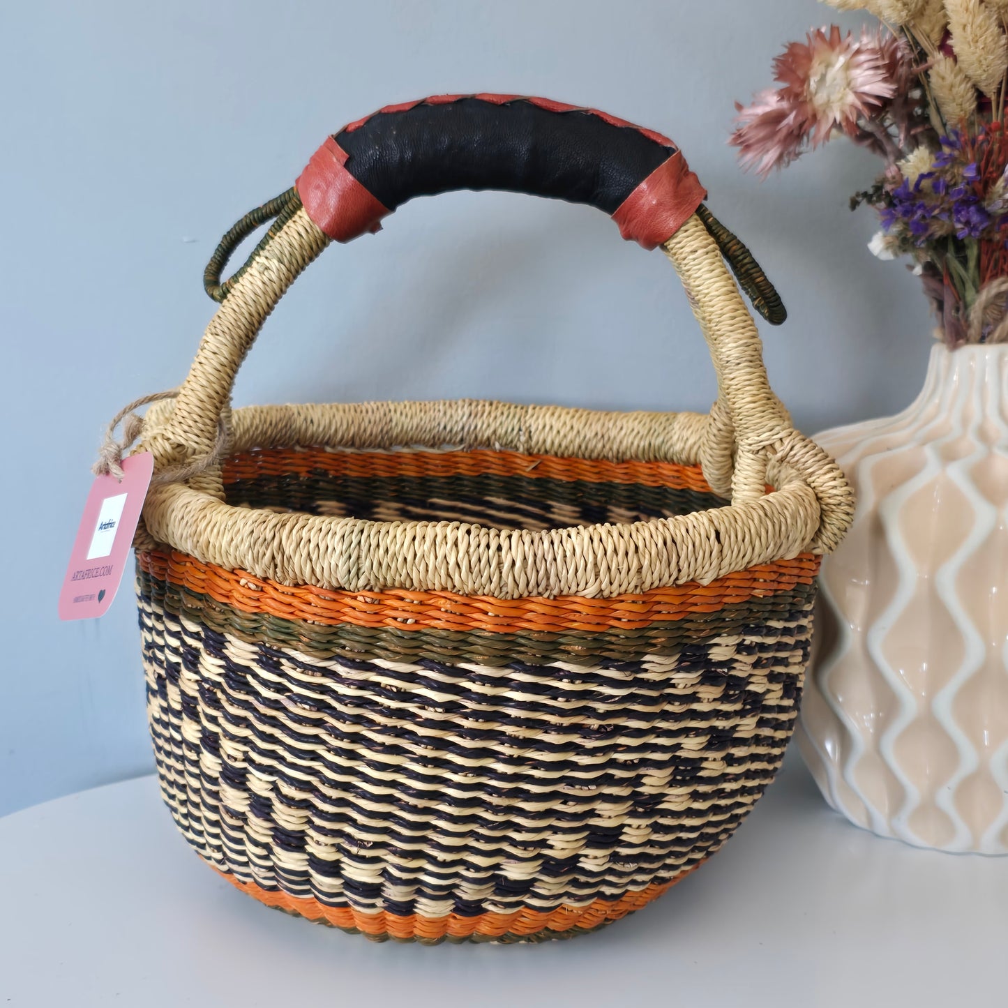 Small Bolga round basket