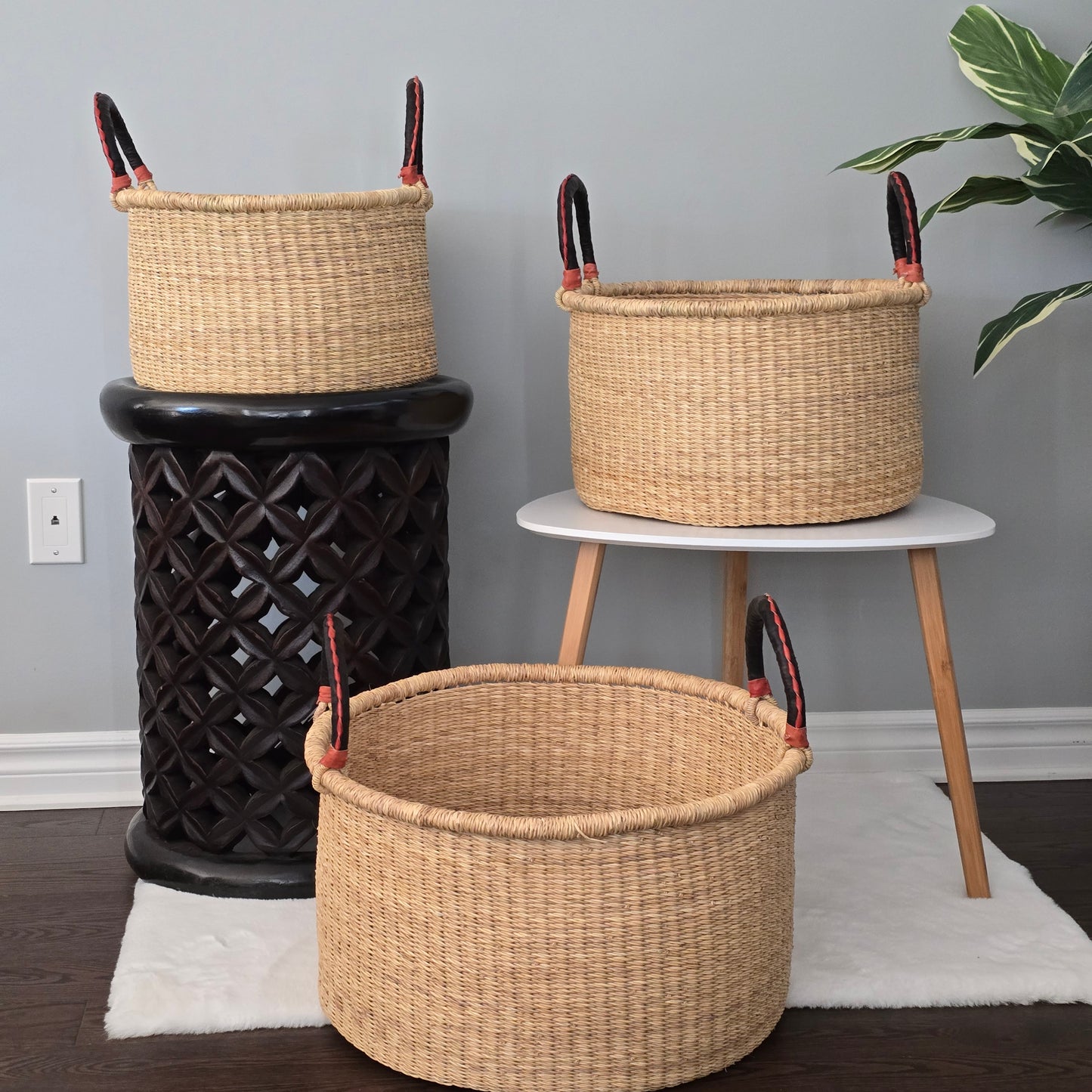 Handmade floor storage basket